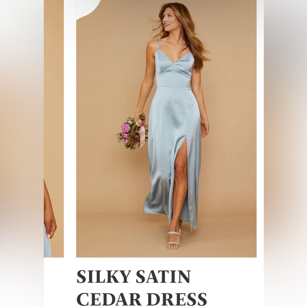 Elegant Light Blue Satin Dress
